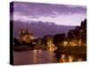 Notre Dame Cathedral and Ile Saint-Louis at Dusk, Paris, France, Europe-Pitamitz Sergio-Stretched Canvas