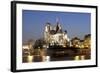 Notre Dame Cathedral and River Seine at Night, Paris, Ile De France, France, Europe-Markus Lange-Framed Photographic Print