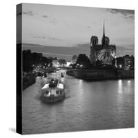 Notre Dame Cathedral and River Seine, Paris, France-Jon Arnold-Stretched Canvas