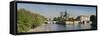 Notre Dame Cathedral and River Seine, Paris, France-Jon Arnold-Framed Stretched Canvas