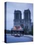 Notre Dame Cathedral and Taxi, Paris, France-Jon Arnold-Stretched Canvas