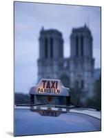 Notre Dame Cathedral and Taxi, Paris, France-Jon Arnold-Mounted Photographic Print