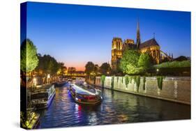 Notre Dame Cathedral and the River Seine, Paris, France, Europe-Gavin Hellier-Stretched Canvas