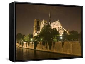 Notre Dame Cathedral at Night, Paris, France-Jim Zuckerman-Framed Stretched Canvas