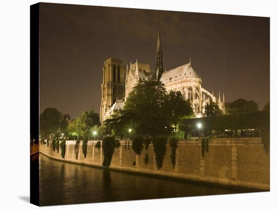 Notre Dame Cathedral at Night, Paris, France-Jim Zuckerman-Stretched Canvas