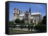 Notre Dame Cathedral from the Left Bank, Paris, France-Michael Short-Framed Stretched Canvas