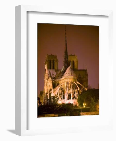 Notre Dame Cathedral Lit at Night, Paris, France-Jim Zuckerman-Framed Photographic Print