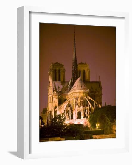 Notre Dame Cathedral Lit at Night, Paris, France-Jim Zuckerman-Framed Photographic Print