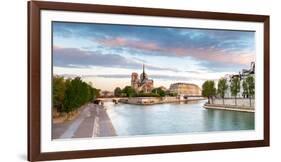 Notre Dame Cathedral on the Banks of the Seine River at Sunrise, Paris, Ile-De-France, France-null-Framed Photographic Print