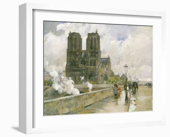 Notre Dame Cathedral, Paris, 1888-Childe Hassam-Framed Giclee Print