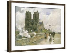 Notre Dame Cathedral, Paris, 1888-Childe Hassam-Framed Giclee Print