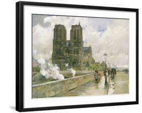 Notre Dame Cathedral, Paris, 1888-Childe Hassam-Framed Giclee Print