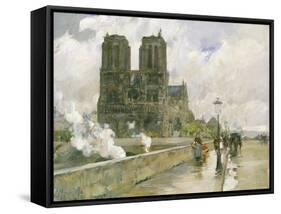 Notre Dame Cathedral, Paris, 1888-Childe Hassam-Framed Stretched Canvas