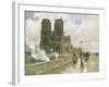 Notre Dame Cathedral, Paris, 1888-Childe Hassam-Framed Premium Giclee Print