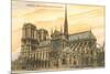 Notre Dame Cathedral, Paris, France-null-Mounted Premium Giclee Print