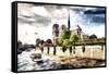 Notre Dame Cathedral Paris-Philippe Hugonnard-Framed Stretched Canvas