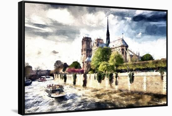 Notre Dame Cathedral Paris-Philippe Hugonnard-Framed Stretched Canvas