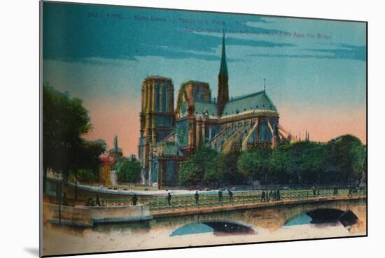 Notre-Dame Cathedral showing the Apse and the Pont Notre-Dame, Paris, c1920-Unknown-Mounted Giclee Print