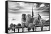 Notre Dame Cathedral - the banks of the Seine in Paris - France-Philippe Hugonnard-Framed Stretched Canvas