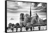 Notre Dame Cathedral - the banks of the Seine in Paris - France-Philippe Hugonnard-Framed Stretched Canvas