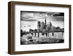 Notre Dame Cathedral - the banks of the Seine in Paris - France-Philippe Hugonnard-Framed Photographic Print