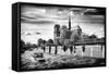 Notre Dame Cathedral - the banks of the Seine in Paris - France-Philippe Hugonnard-Framed Stretched Canvas