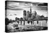 Notre Dame Cathedral - the banks of the Seine in Paris - France-Philippe Hugonnard-Stretched Canvas