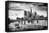 Notre Dame Cathedral - the banks of the Seine in Paris - France-Philippe Hugonnard-Framed Stretched Canvas