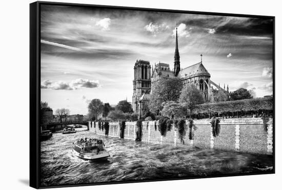 Notre Dame Cathedral - the banks of the Seine in Paris - France-Philippe Hugonnard-Framed Stretched Canvas