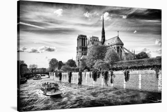 Notre Dame Cathedral - the banks of the Seine in Paris - France-Philippe Hugonnard-Stretched Canvas