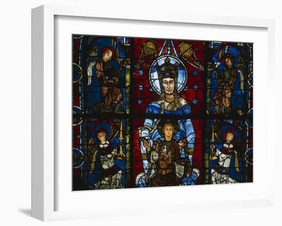Notre-Dame De La Belle Verriere: Virgin and Child, Stained Glass Window-null-Framed Giclee Print