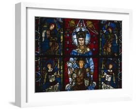 Notre-Dame De La Belle Verriere: Virgin and Child, Stained Glass Window-null-Framed Giclee Print