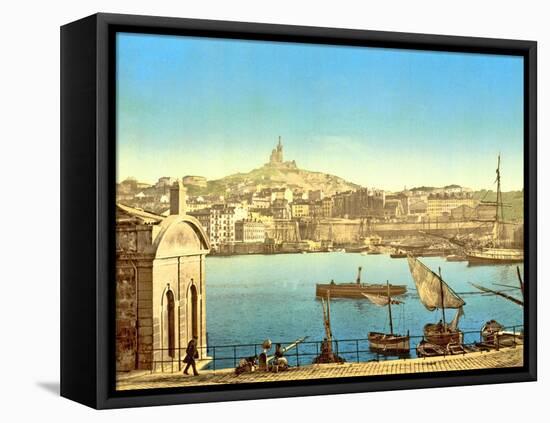 Notre Dame De La Garde from Quai De La Joilette, Marseilles, Pub. C.1900-null-Framed Stretched Canvas