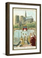 Notre Dame De Paris, and the Coronation of Napoleon I as Emperor of France, 1804-null-Framed Giclee Print