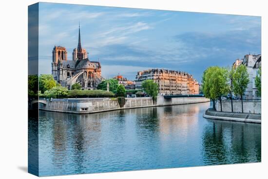 Notre Dame De Paris and the Seine River France in the City of Paris in France-OSTILL-Stretched Canvas