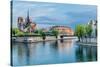 Notre Dame De Paris and the Seine River France in the City of Paris in France-OSTILL-Stretched Canvas
