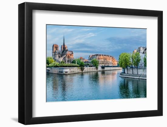 Notre Dame De Paris and the Seine River France in the City of Paris in France-OSTILL-Framed Photographic Print