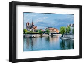 Notre Dame De Paris and the Seine River France in the City of Paris in France-OSTILL-Framed Photographic Print
