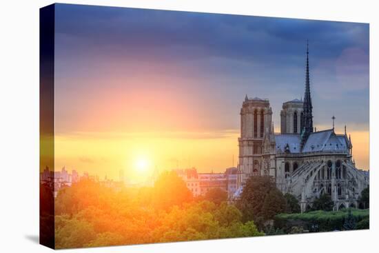 Notre Dame De Paris at Sunset-logoboom-Stretched Canvas