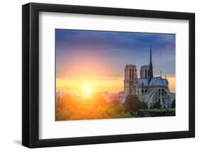 Notre Dame De Paris at Sunset-logoboom-Framed Photographic Print