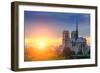 Notre Dame De Paris at Sunset-logoboom-Framed Photographic Print