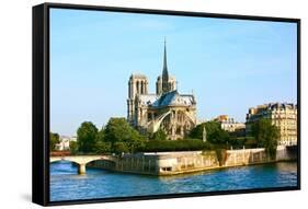 Notre Dame De Paris Carhedral on the La Seine Riversid-OSTILL-Framed Stretched Canvas