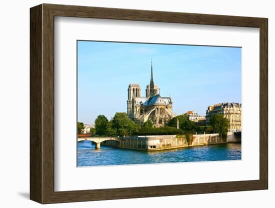 Notre Dame De Paris Carhedral on the La Seine Riversid-OSTILL-Framed Photographic Print