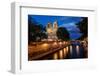 Notre Dame De Paris Cathedral and Seine River in the Evening, Paris, France-anshar-Framed Photographic Print