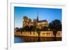 Notre Dame De Paris Cathedral and Seine River in the Evening, Paris, France-anshar-Framed Photographic Print