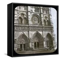 Notre Dame De Paris Cathedral, of the Porch, Paris (IVth Arrondissement), Circa 1860-Leon, Levy et Fils-Framed Stretched Canvas