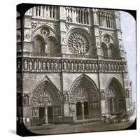 Notre Dame De Paris Cathedral, of the Porch, Paris (IVth Arrondissement), Circa 1860-Leon, Levy et Fils-Stretched Canvas