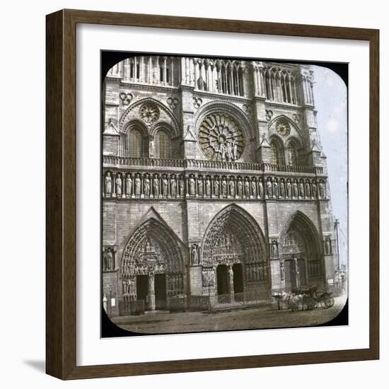 Notre Dame De Paris Cathedral, of the Porch, Paris (IVth Arrondissement), Circa 1860-Leon, Levy et Fils-Framed Photographic Print