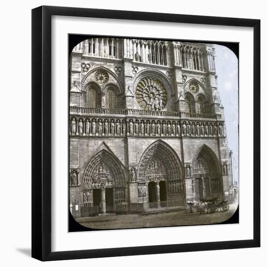 Notre Dame De Paris Cathedral, of the Porch, Paris (IVth Arrondissement), Circa 1860-Leon, Levy et Fils-Framed Photographic Print