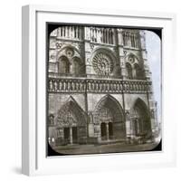 Notre Dame De Paris Cathedral, of the Porch, Paris (IVth Arrondissement), Circa 1860-Leon, Levy et Fils-Framed Photographic Print
